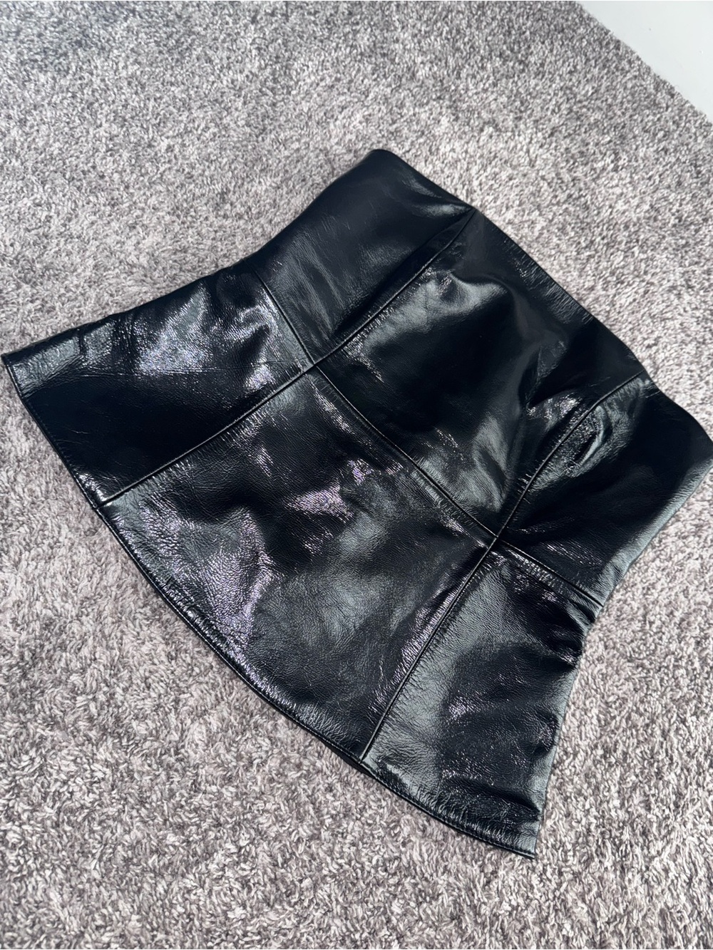Zara Black 100% Leather strapless top